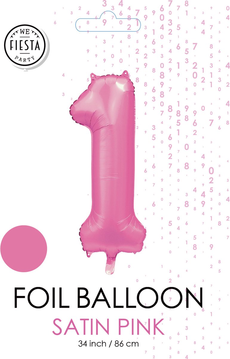 Cijferballon XXL | 1 satijn roze -